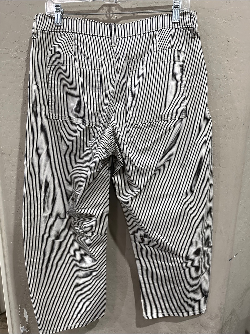 GAP Barrel Striped Wide-Leg Trousers in White and Black - Picture 3 of 4